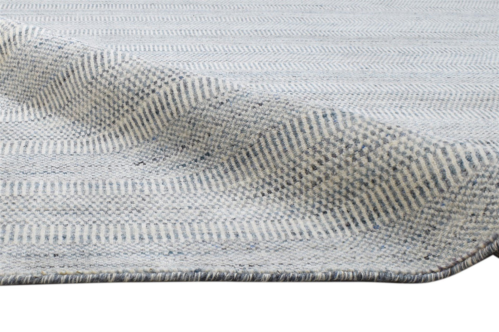 Silver Wool Rug 5' X 7' Modern Handloom Moroccan Grass Trellis Room Size Carpet 7864151769237