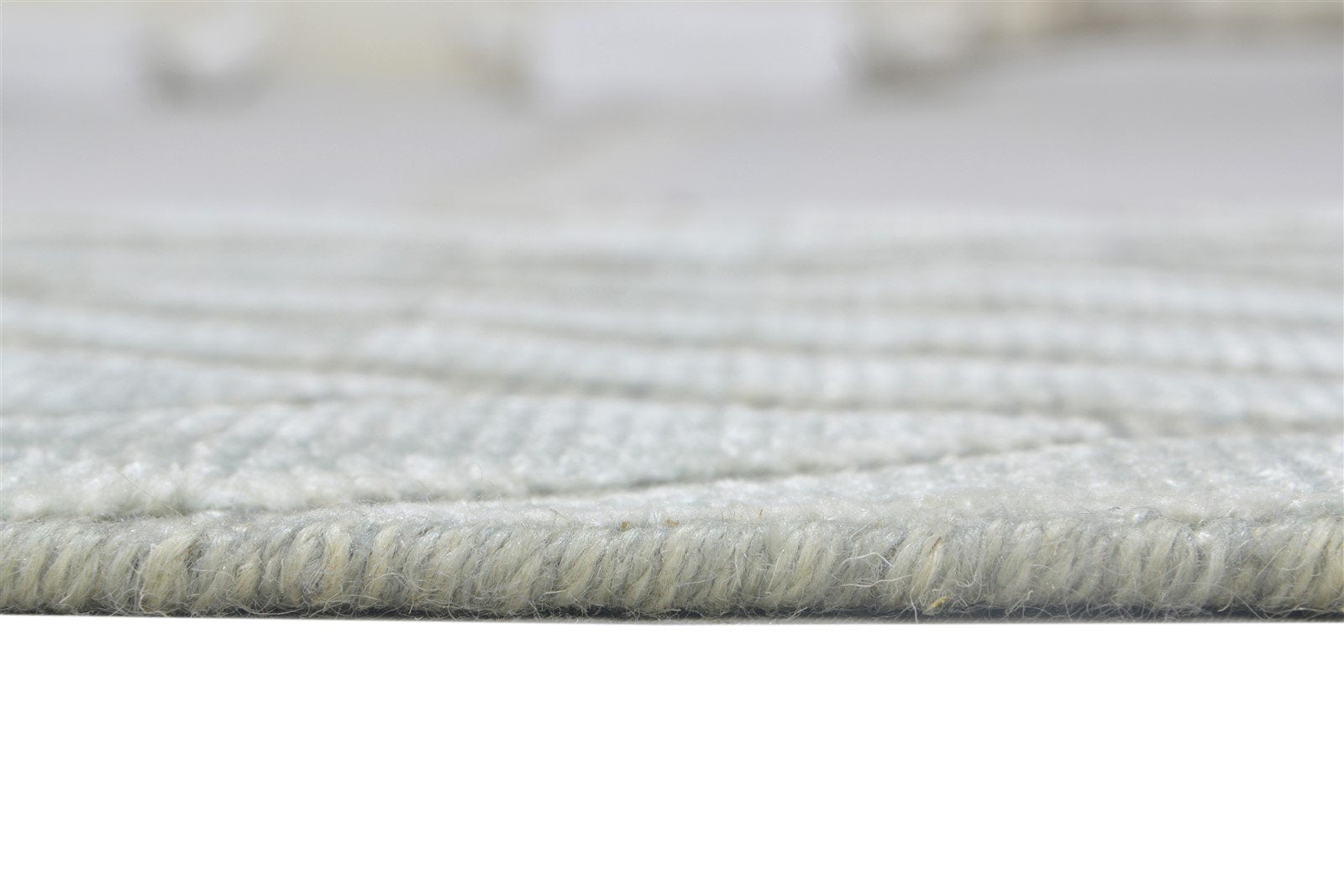 Silver Wool Silk Rug 2X8 Modern Jacquard Loom Scandinavian Geometric Small 7864148131989