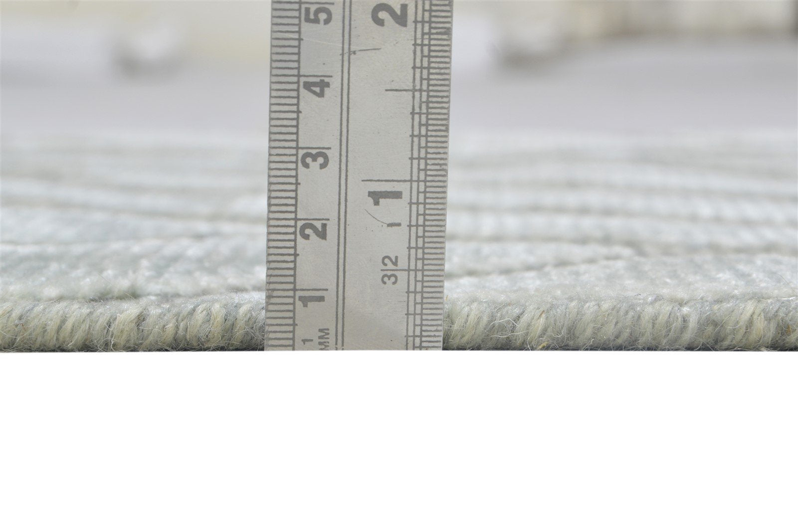 Silver Wool Silk Rug 2X8 Modern Jacquard Loom Scandinavian Geometric Small 7864148131989