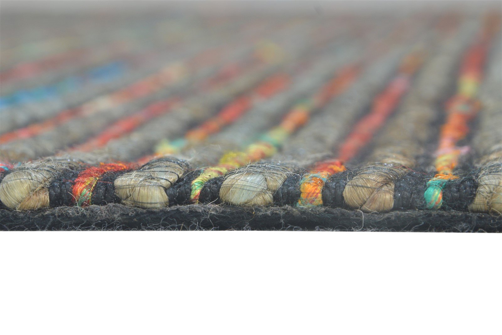 Tallou Jacquard Loom Multi Color Polyester Rug 5X7 Modern Scandinavian Striped   7865007243413