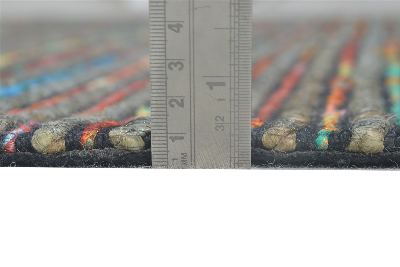 Tallou Jacquard Loom Multi Color Polyester Rug 5X7 Modern Scandinavian Striped   7865007243413