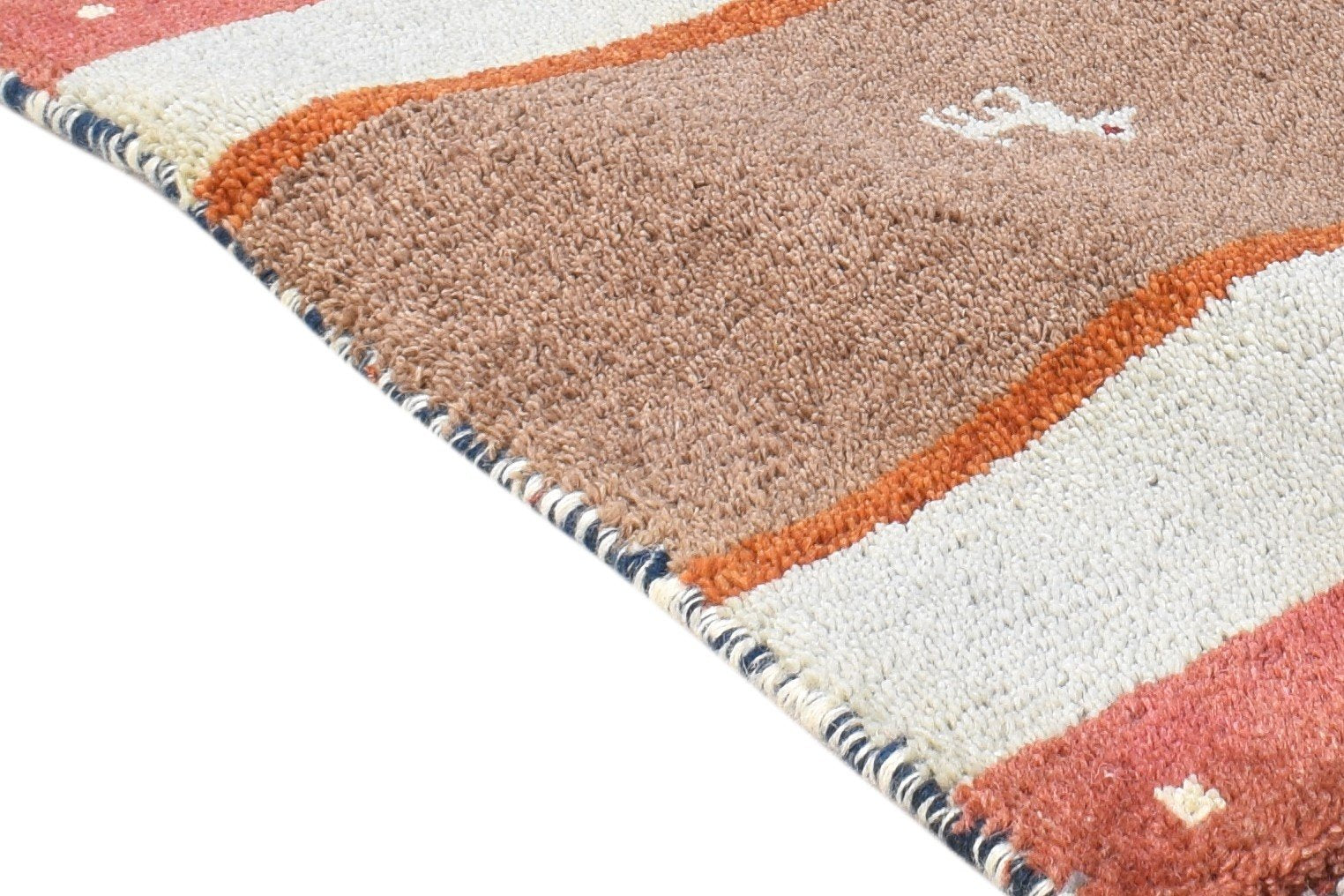 Taupe Wool Rug 1' X 2' Southwestern Hand Knotted American Tribal Small Carpet 7865060491413