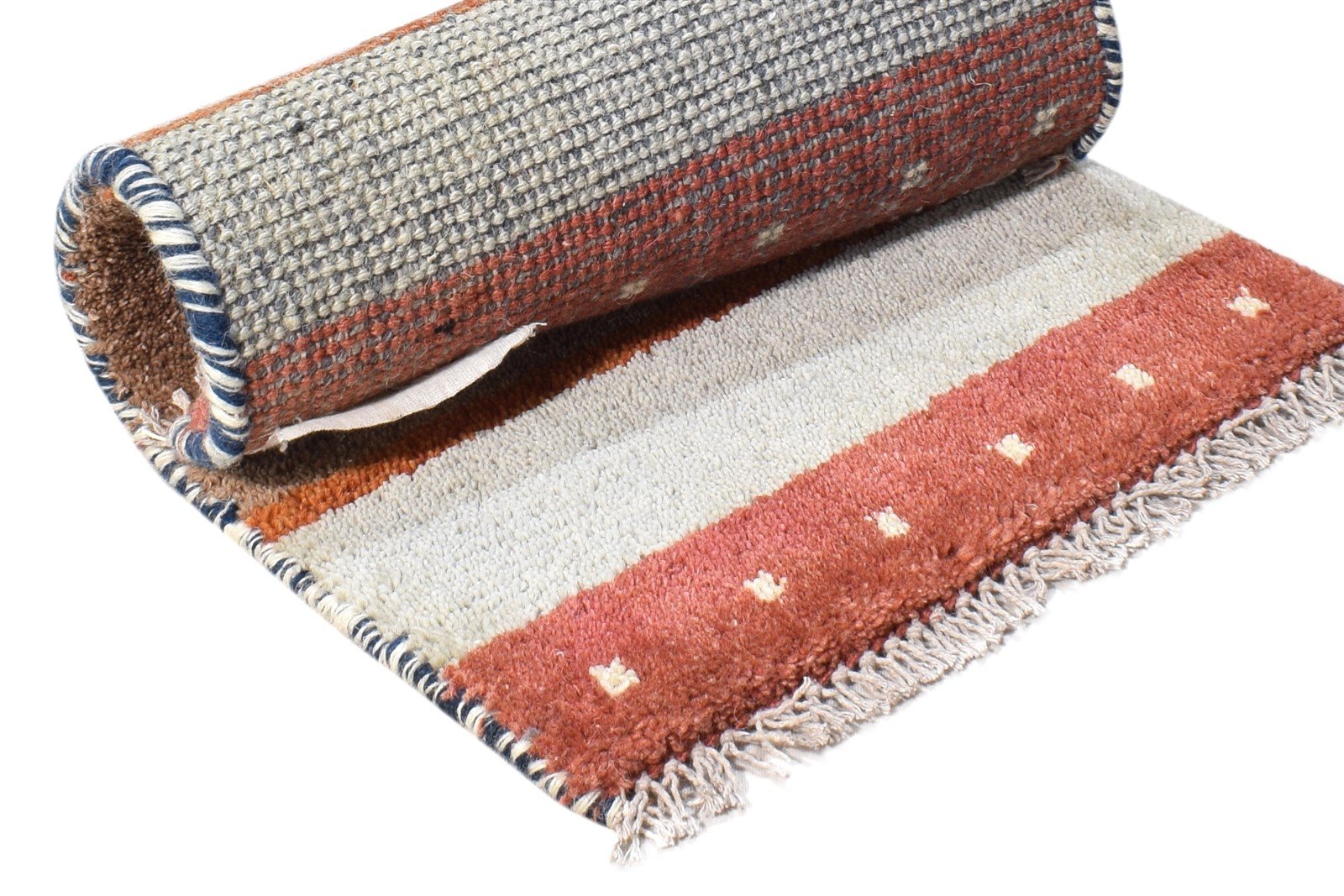 Taupe Wool Rug 1' X 2' Southwestern Hand Knotted American Tribal Small Carpet 7865060491413