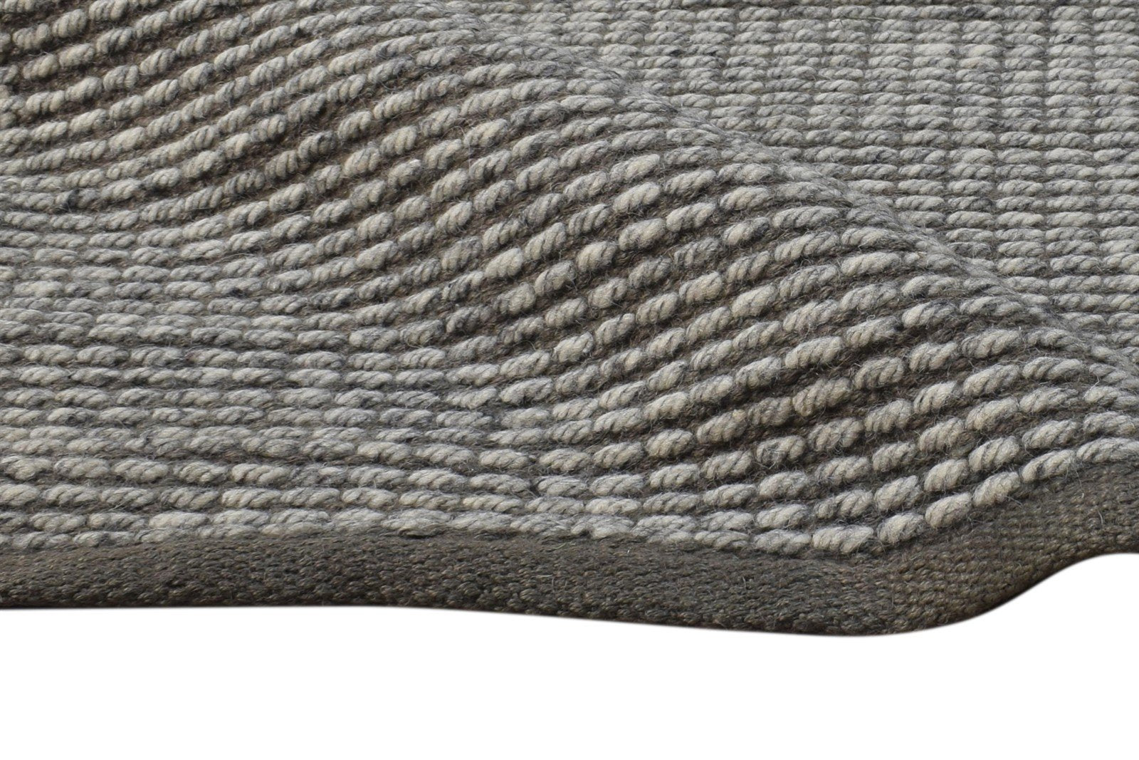 Taupe Wool Rug 3' X 7' Modern Dhurrie Scandinavian Solid Small Runner 7865196904597