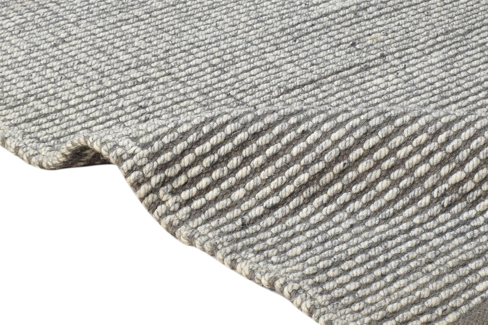 Taupe Wool Rug 3' X 7' Modern Dhurrie Scandinavian Solid Small Runner 7865196904597