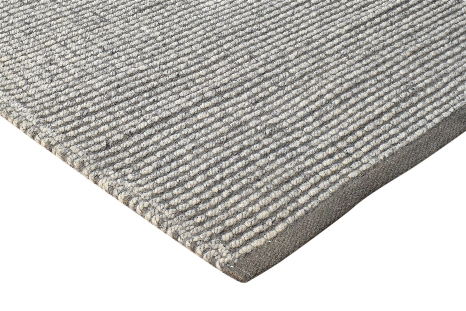 Taupe Wool Rug 3' X 7' Modern Dhurrie Scandinavian Solid Small Runner 7865196904597