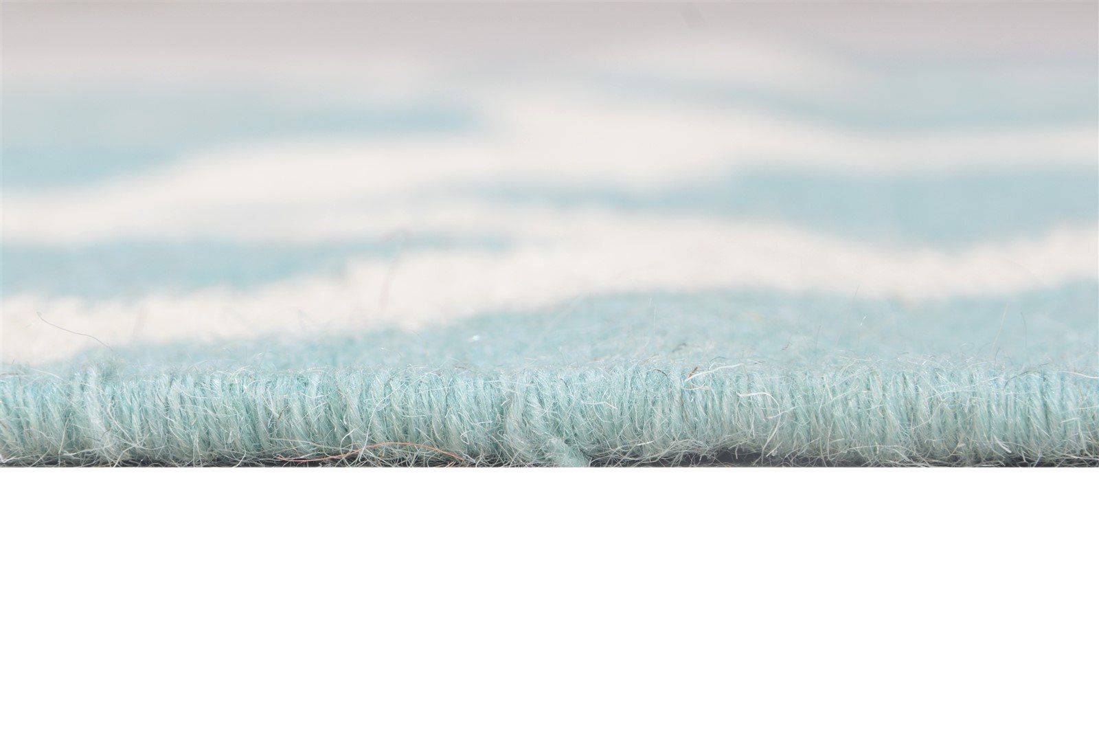 Teal Blue Wool Rug 3' X 5' Modern Dhurrie Moroccan Trellis Small Carpet 7864377049237