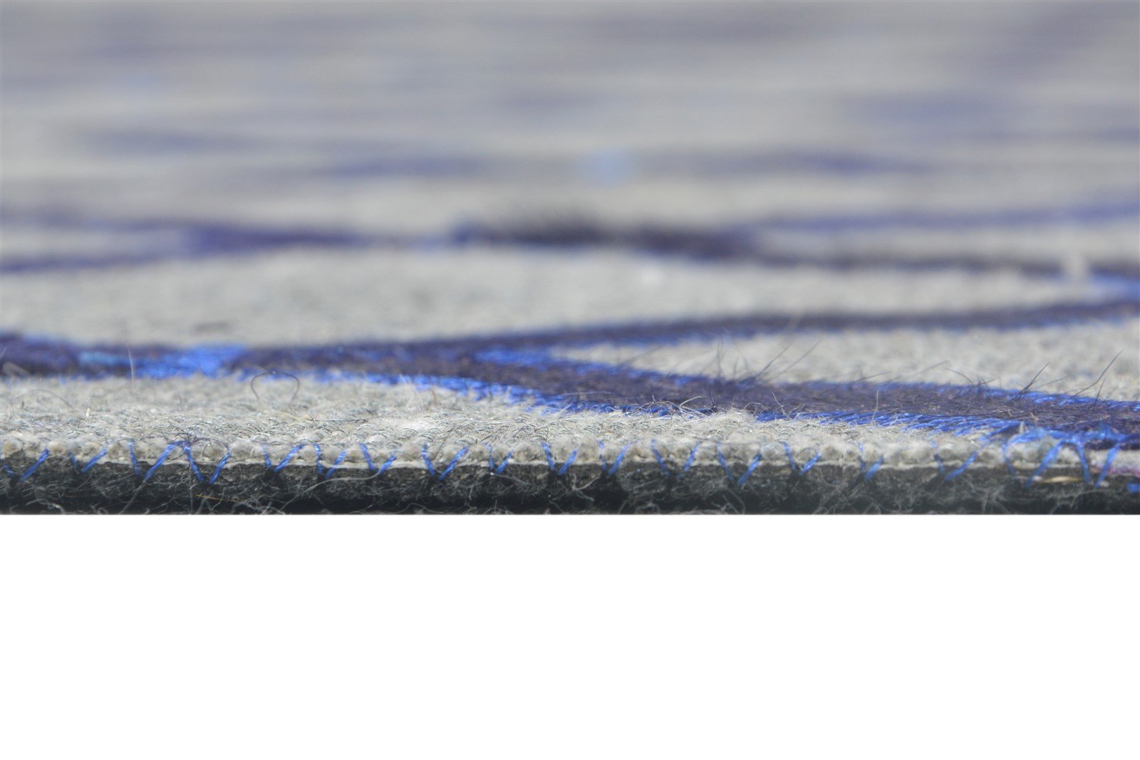 Tessie Leather / Cotton Blue Rug 5X8 Modern Hand Woven Moroccan Trellis   7864372166805