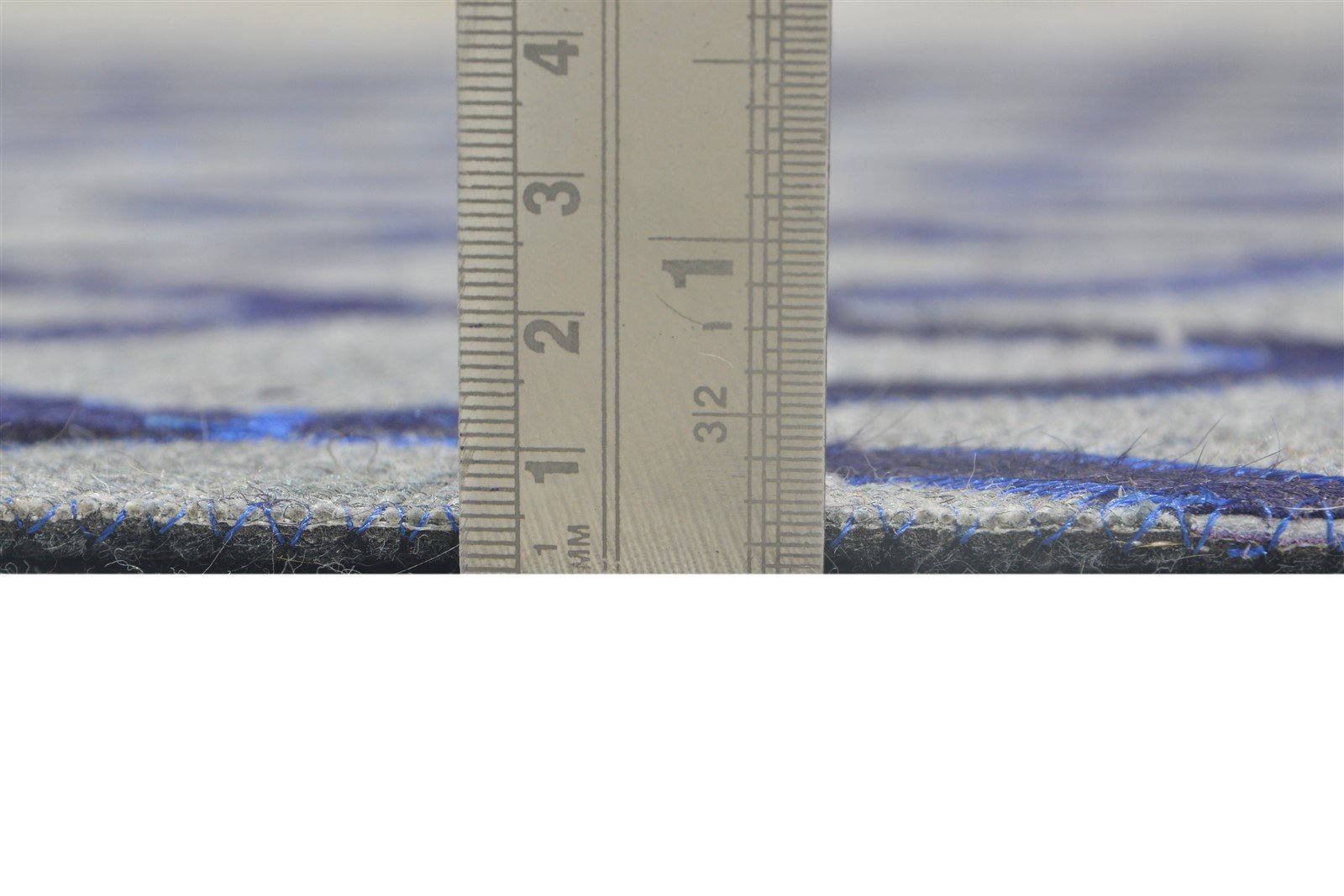 Tessie Leather / Cotton Blue Rug 5X8 Modern Hand Woven Moroccan Trellis   7864372166805