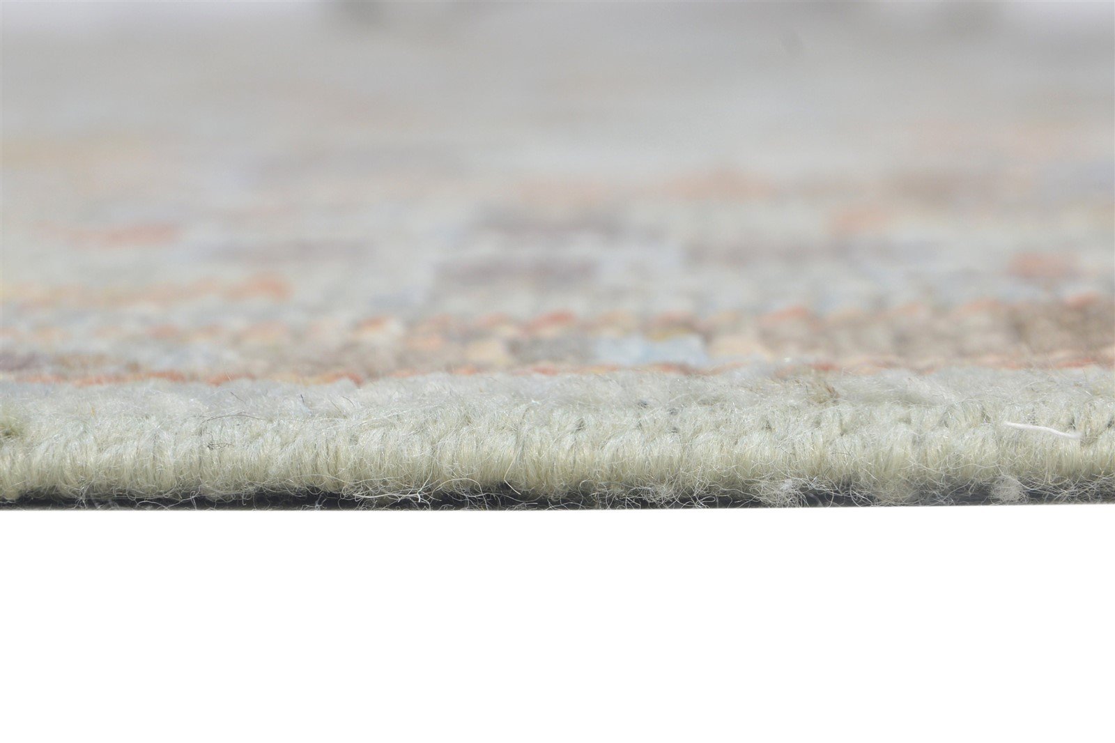 Vendal Wool Blue Gray Hand-Knotted Oushak Persian Rug 8881898094741