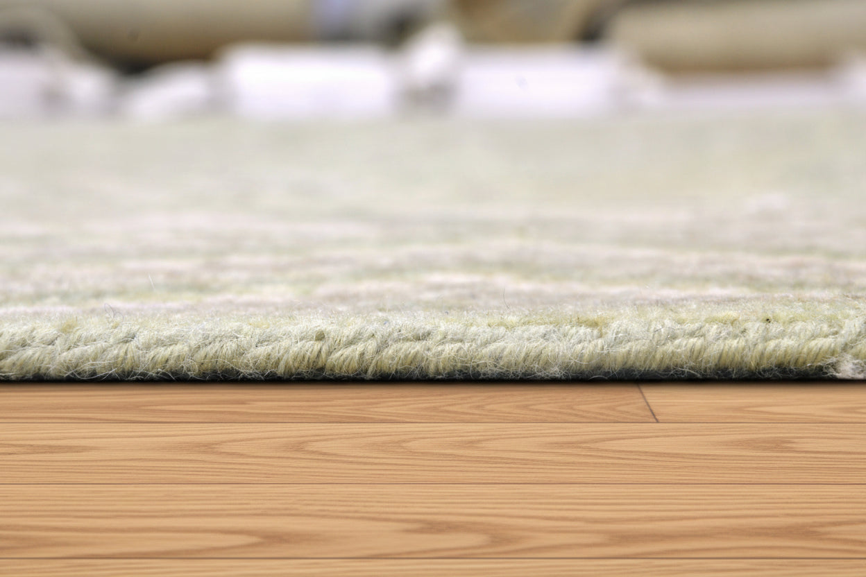 Verdant Hand-Knotted Pesian Khotan Rug – Sage Green Oriental Afgan Wool Area Rug 9203350503573