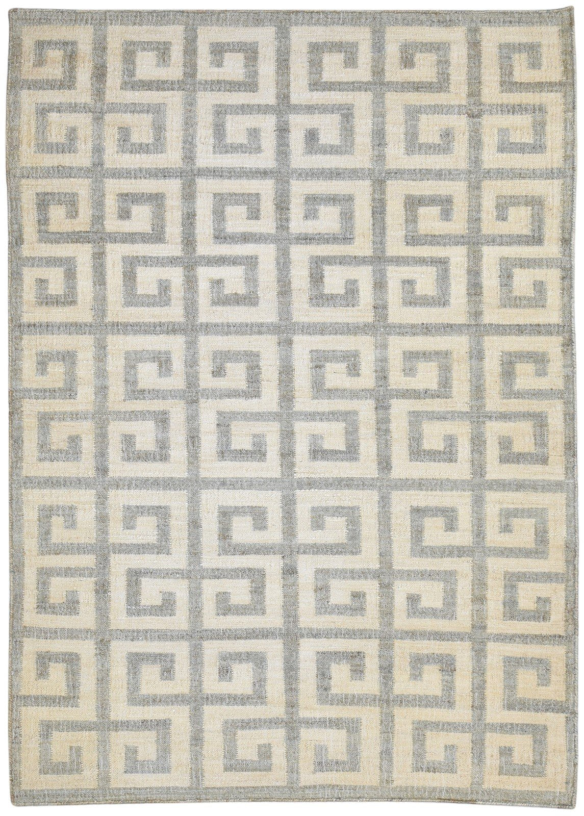 Vere Cream Jute Rug 6' X 8' Modern Hand Woven Moroccan Geometric   7864792350869
