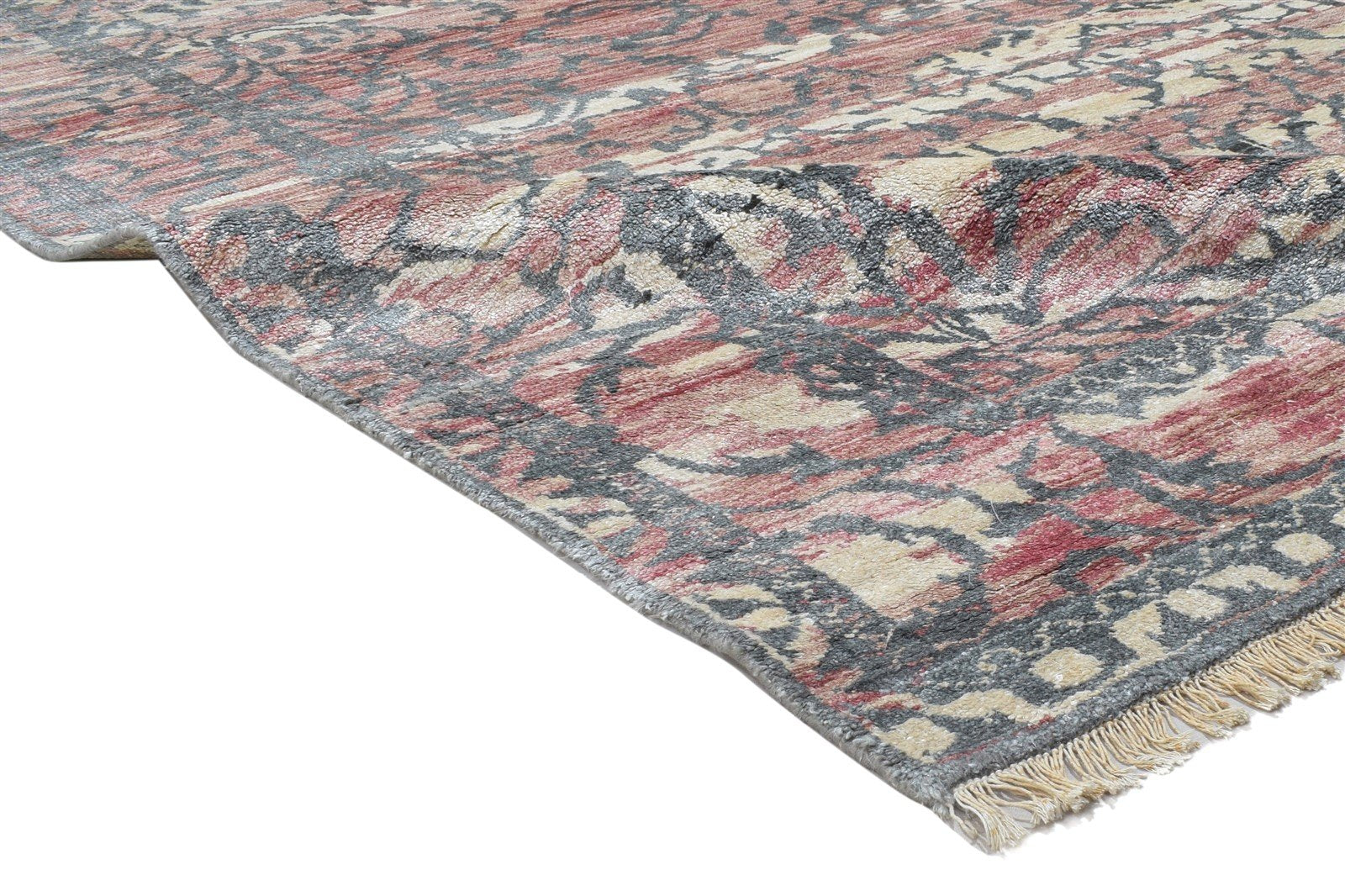 Veronica Hand Knotted Pink Silk Rug 8' X 10' Persian Moroccan Oriental   7864102748309