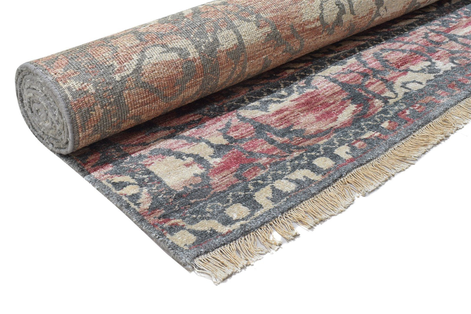 Veronica Hand Knotted Pink Silk Rug 8' X 10' Persian Moroccan Oriental   7864102748309