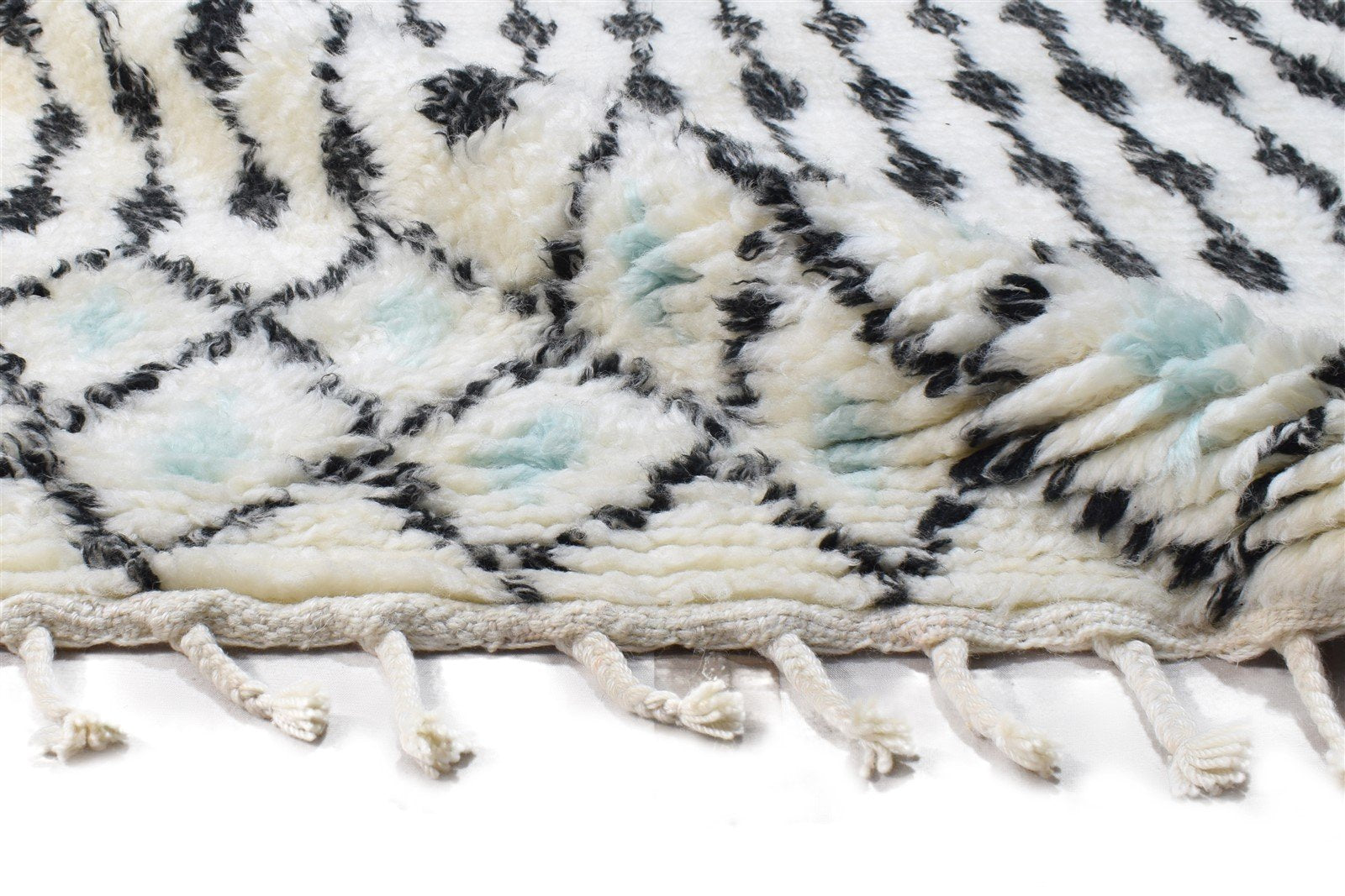 White Wool Rug 5' X 8' Modern Hand Knotted Moroccan Trellis Room Size Carpet 7865114263701