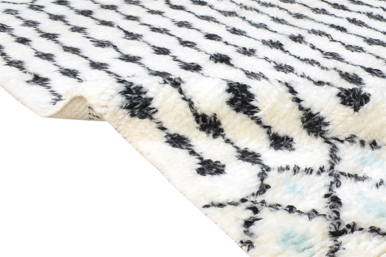 White Wool Rug 5' X 8' Modern Hand Knotted Moroccan Trellis Room Size Carpet 7865114263701