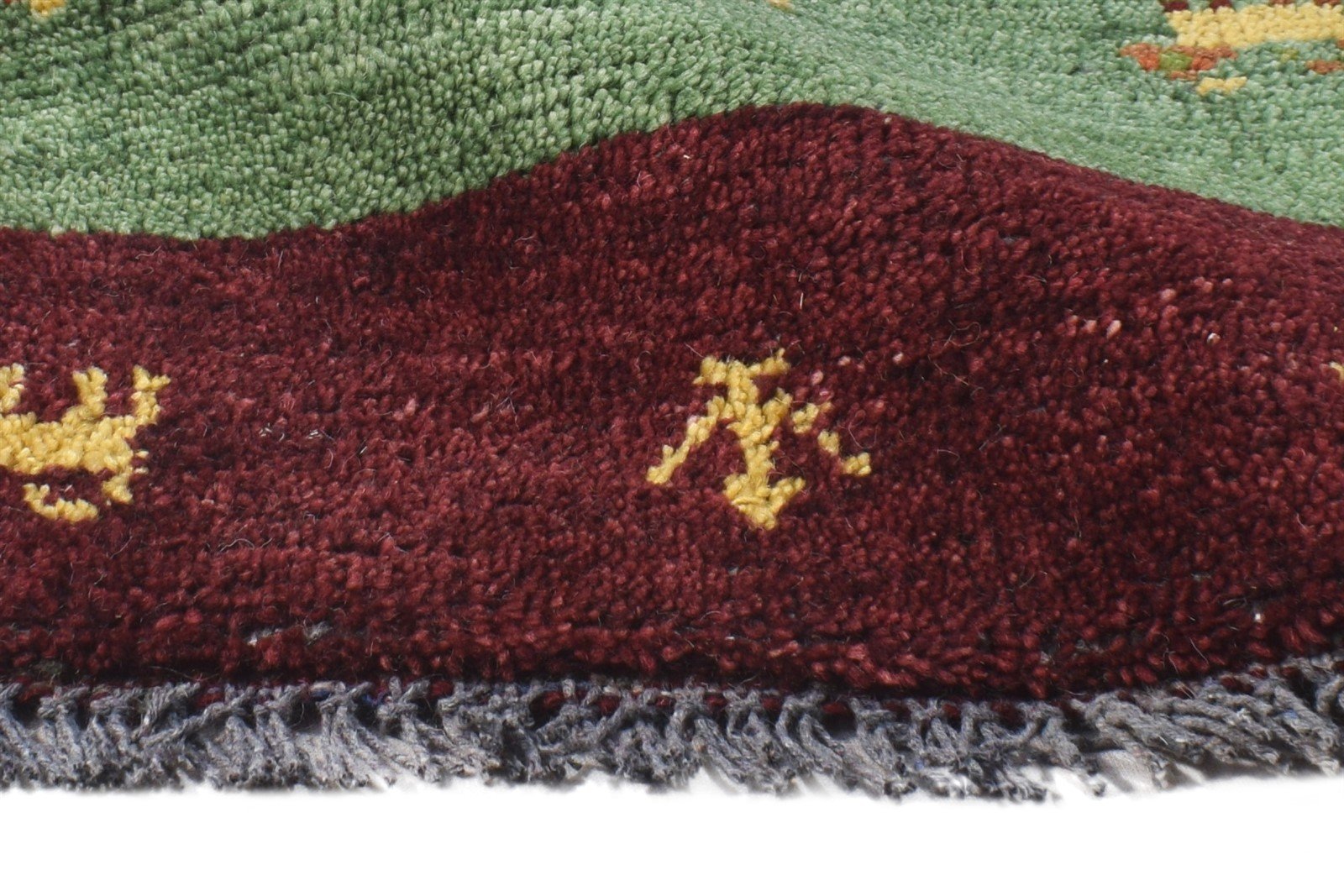 Wine Wool Rug 1' X 2' Southwestern Hand Knotted American Tribal Small Carpet 7865060393109