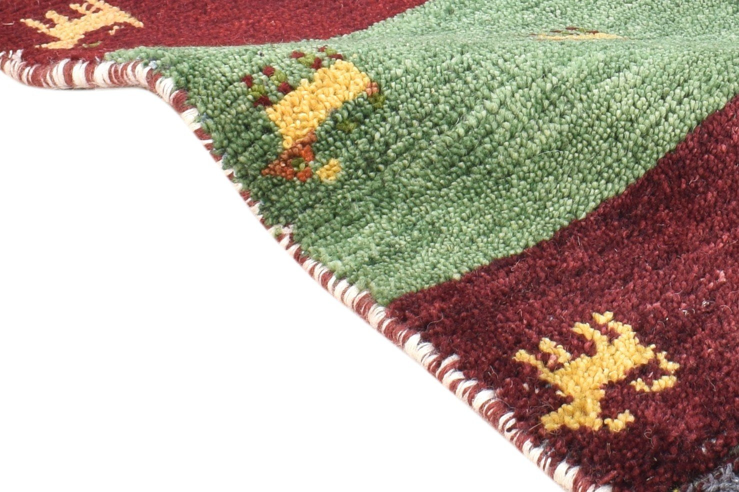 Wine Wool Rug 1' X 2' Southwestern Hand Knotted American Tribal Small Carpet 7865060393109