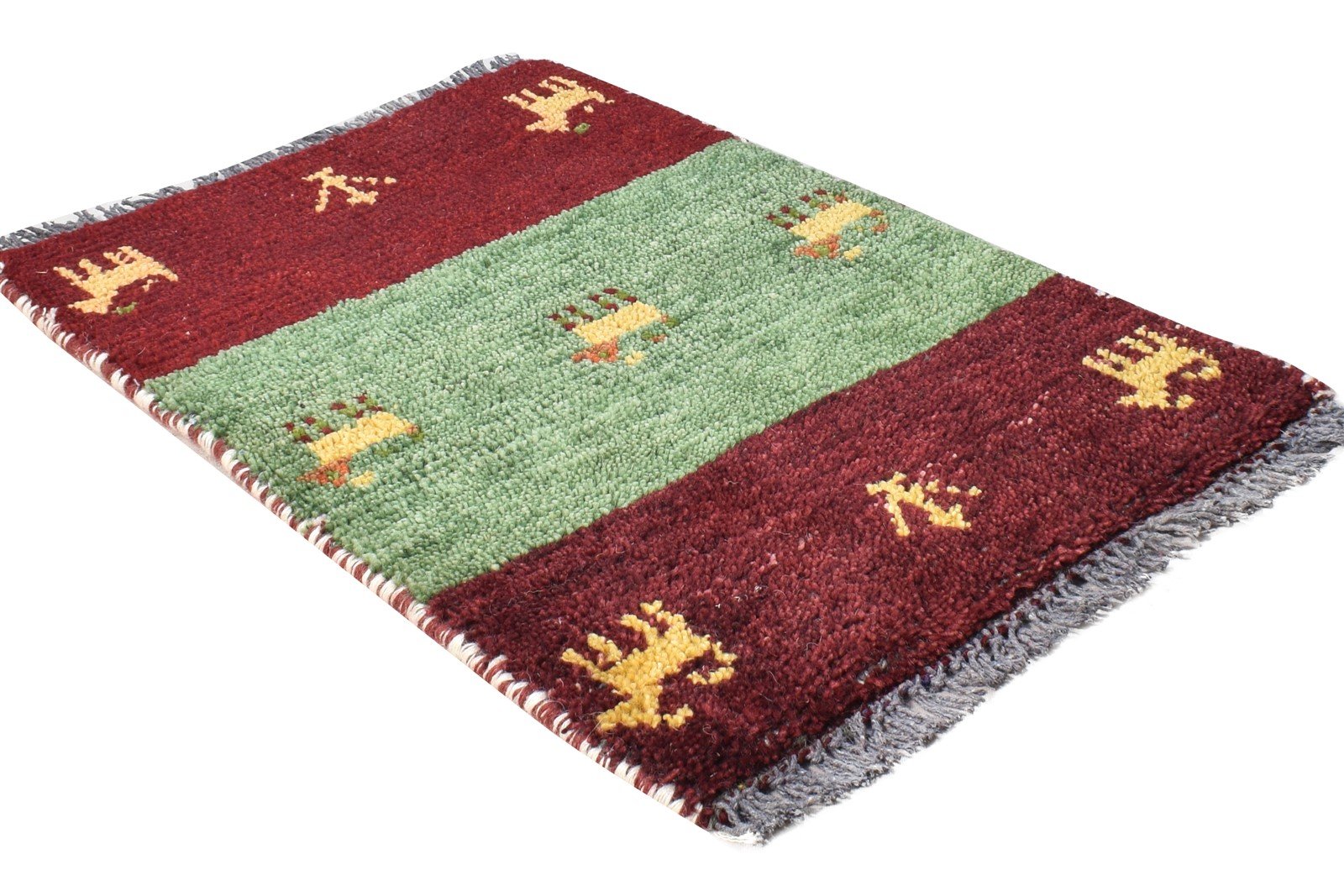 Wine Wool Rug 1' X 2' Southwestern Hand Knotted American Tribal Small Carpet 7865060393109