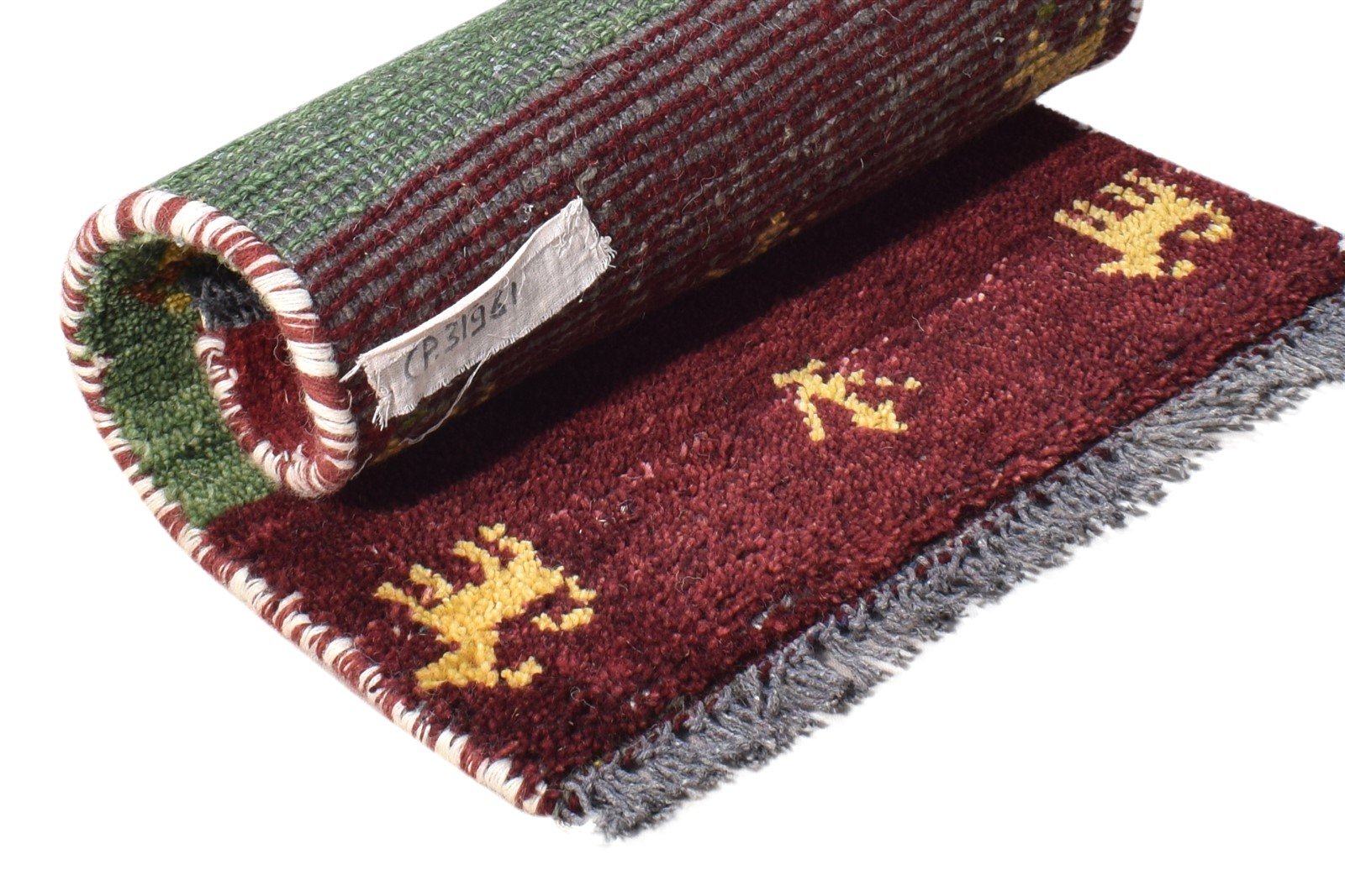 Wine Wool Rug 1' X 2' Southwestern Hand Knotted American Tribal Small Carpet 7865060393109