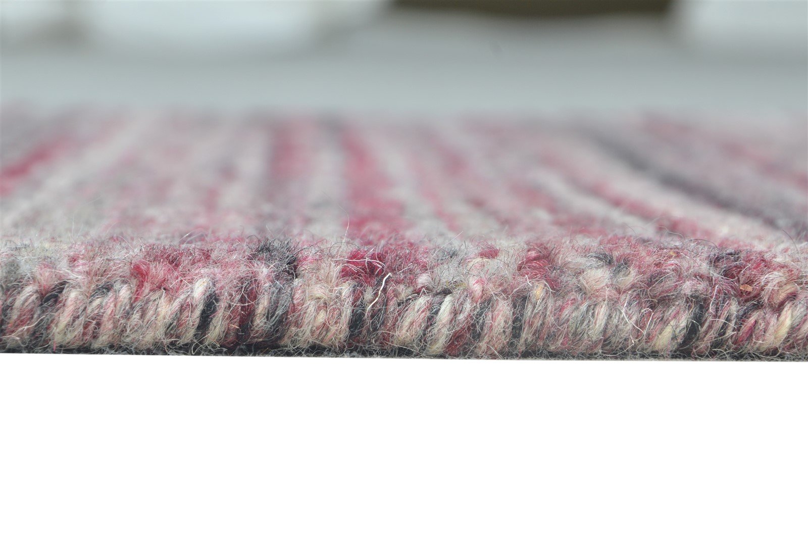 Wine Wool Rug 2' X 3' Modern Handloom Scandinavian Solid Small Carpet 7865133138069