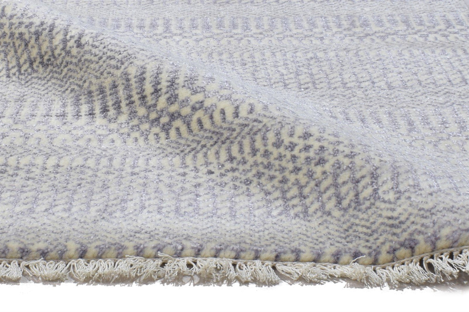 Wool Art Silk Charcoal Rug 2X3 Modern Hand Knotted Scandinavian Grass Trellis Small 7864316297365