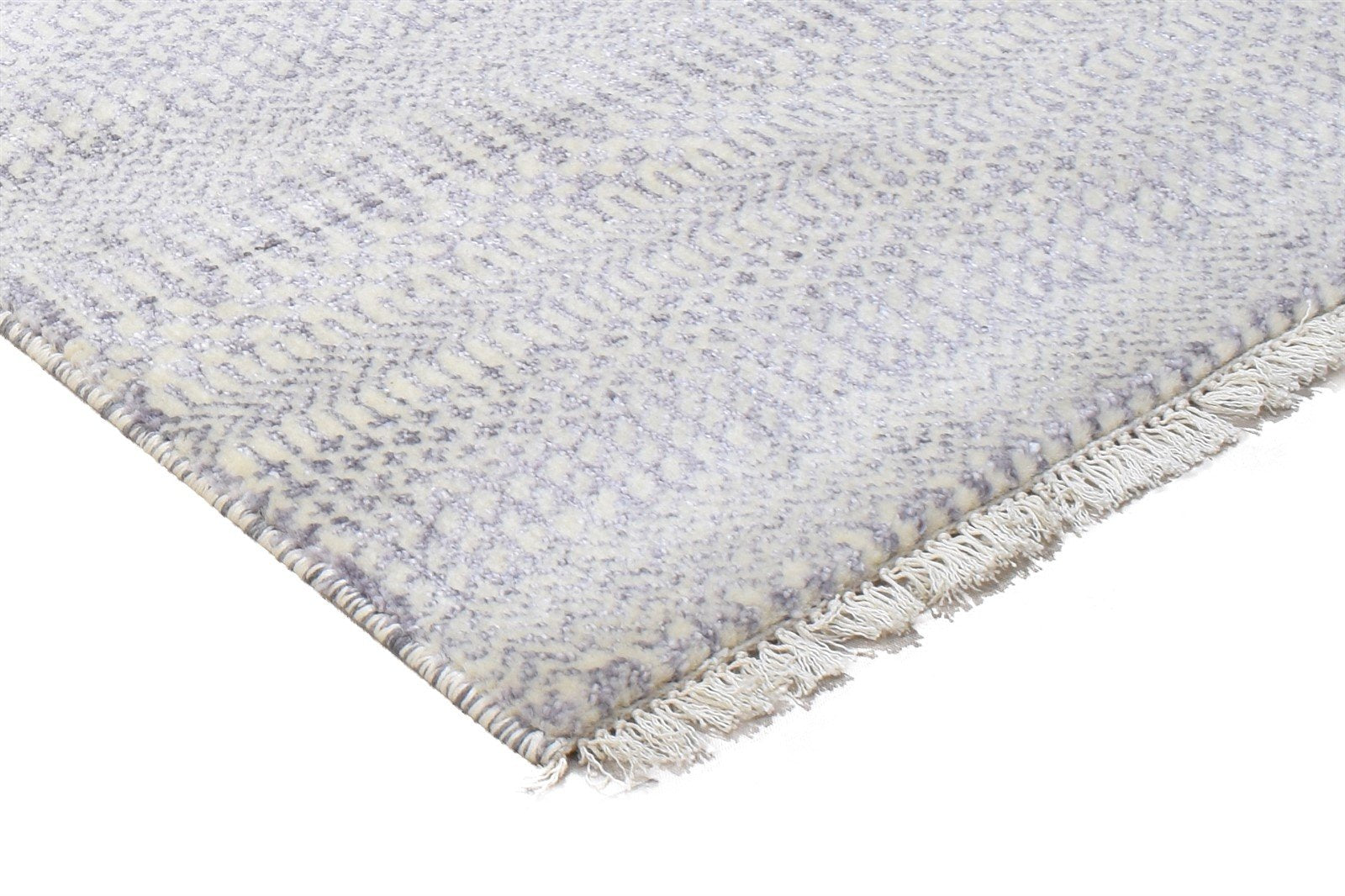 Wool Art Silk Charcoal Rug 2X3 Modern Hand Knotted Scandinavian Grass Trellis Small 7864316297365