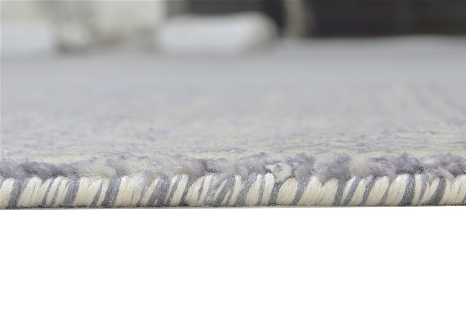 Wool Art Silk Charcoal Rug 2X3 Modern Hand Knotted Scandinavian Grass Trellis Small 7864316297365
