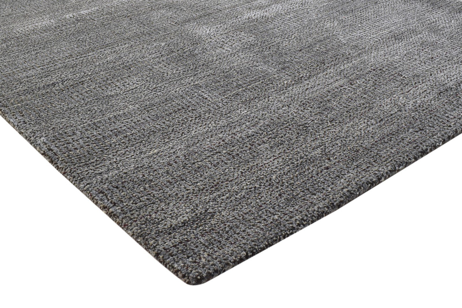 Wool / Art Silk Charcoal Rug 4X6 Modern Hand Woven Scandinavian Grass Trellis Rug 7864228184213