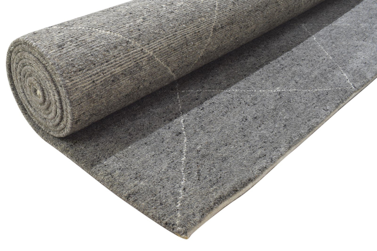 Wool / Art Silk Dark Grey Rug 10X14 Modern Hand Knotted Moroccan Diamond Extra Large 7864102486165