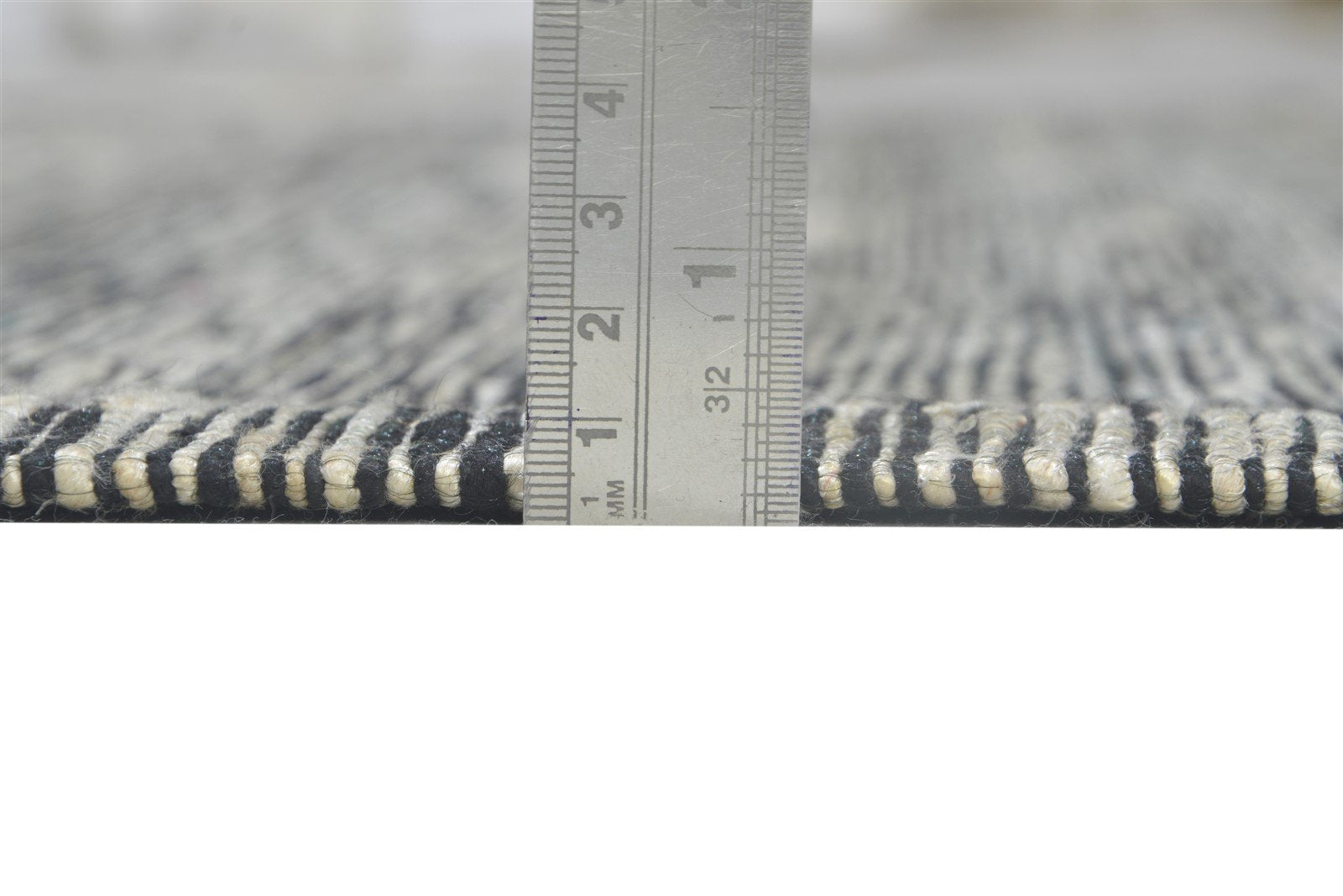 Wool / Art Silk Dark Grey Rug 5X7 Modern Jacquard Scandinavian Striped Room Size 7864179261589