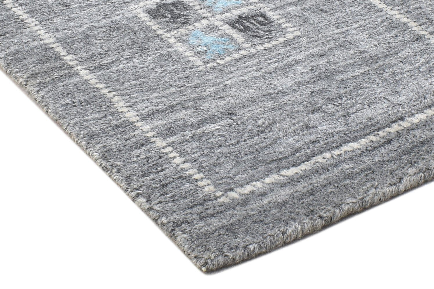 Wool Art Silk Grey Rug 1' X 2' Modern Handloom Gabbeh-indian Oriental Small Carpet 7864106614933