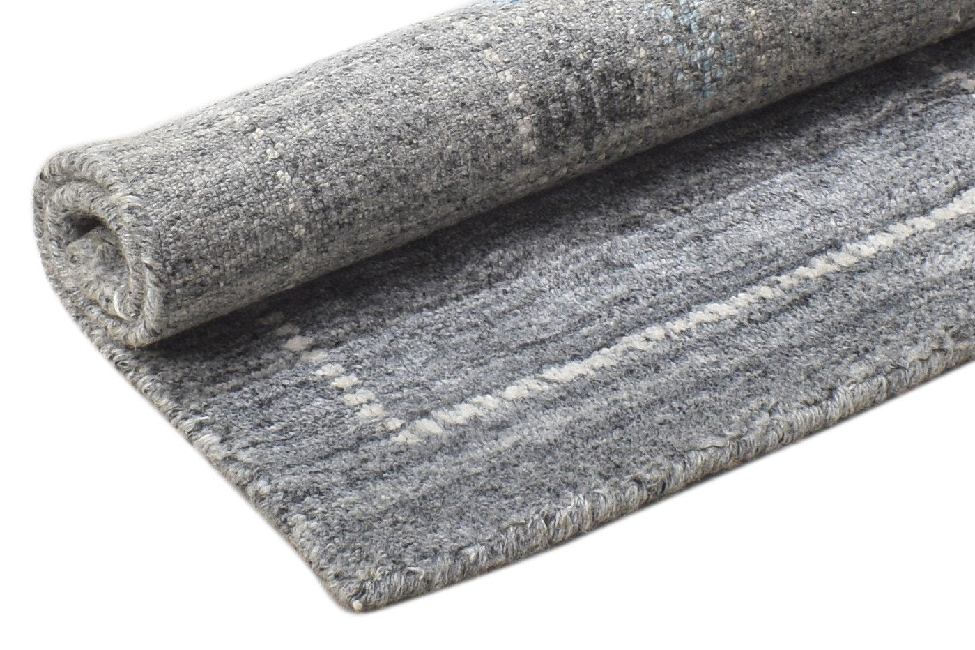 Wool Art Silk Grey Rug 1' X 2' Modern Handloom Gabbeh-indian Oriental Small Carpet 7864106614933