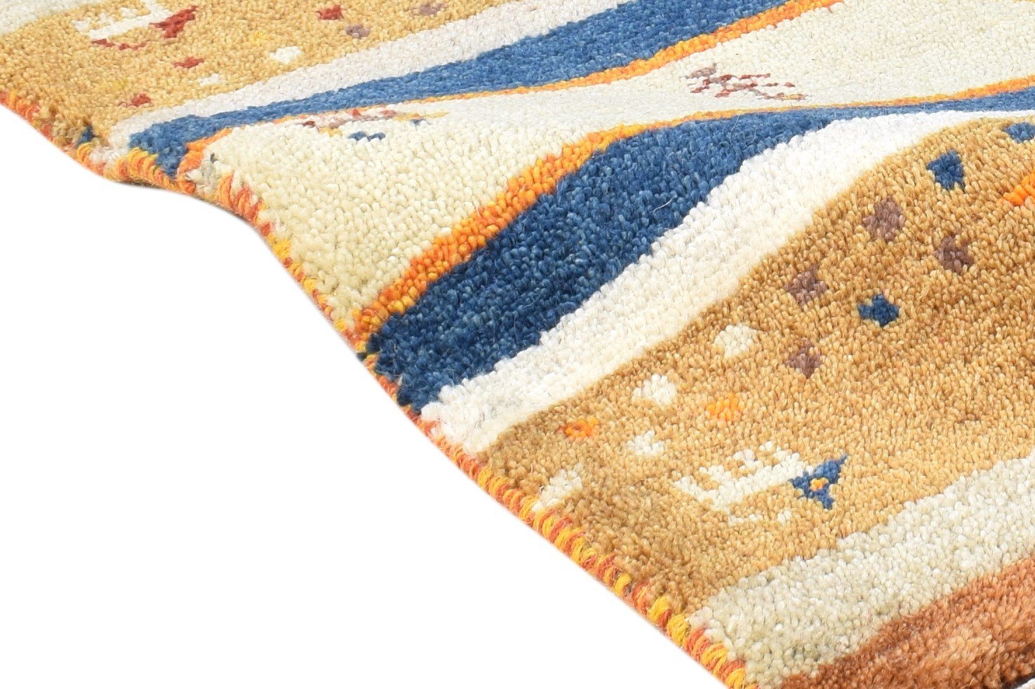 Wool Beige Rug 1' X 2' Southwestern Hand Knotted American Tribal Small Carpet 7865057738901