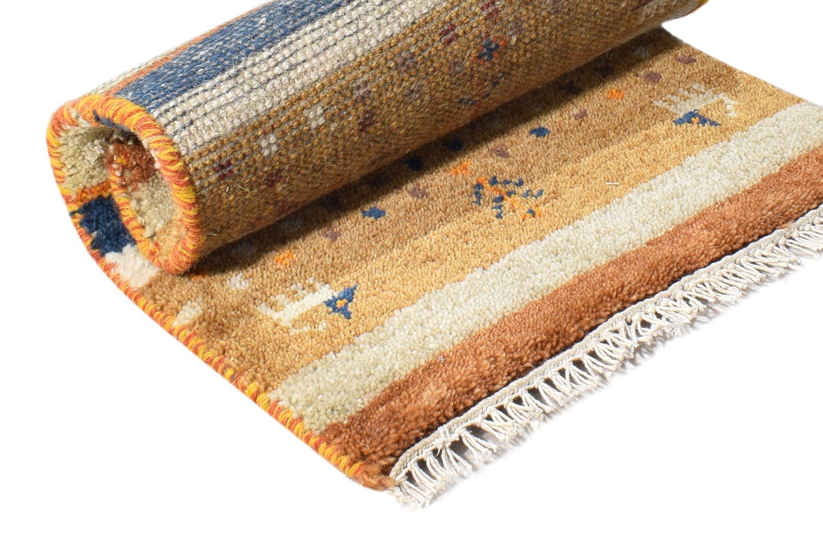 Wool Beige Rug 1' X 2' Southwestern Hand Knotted American Tribal Small Carpet 7865057738901