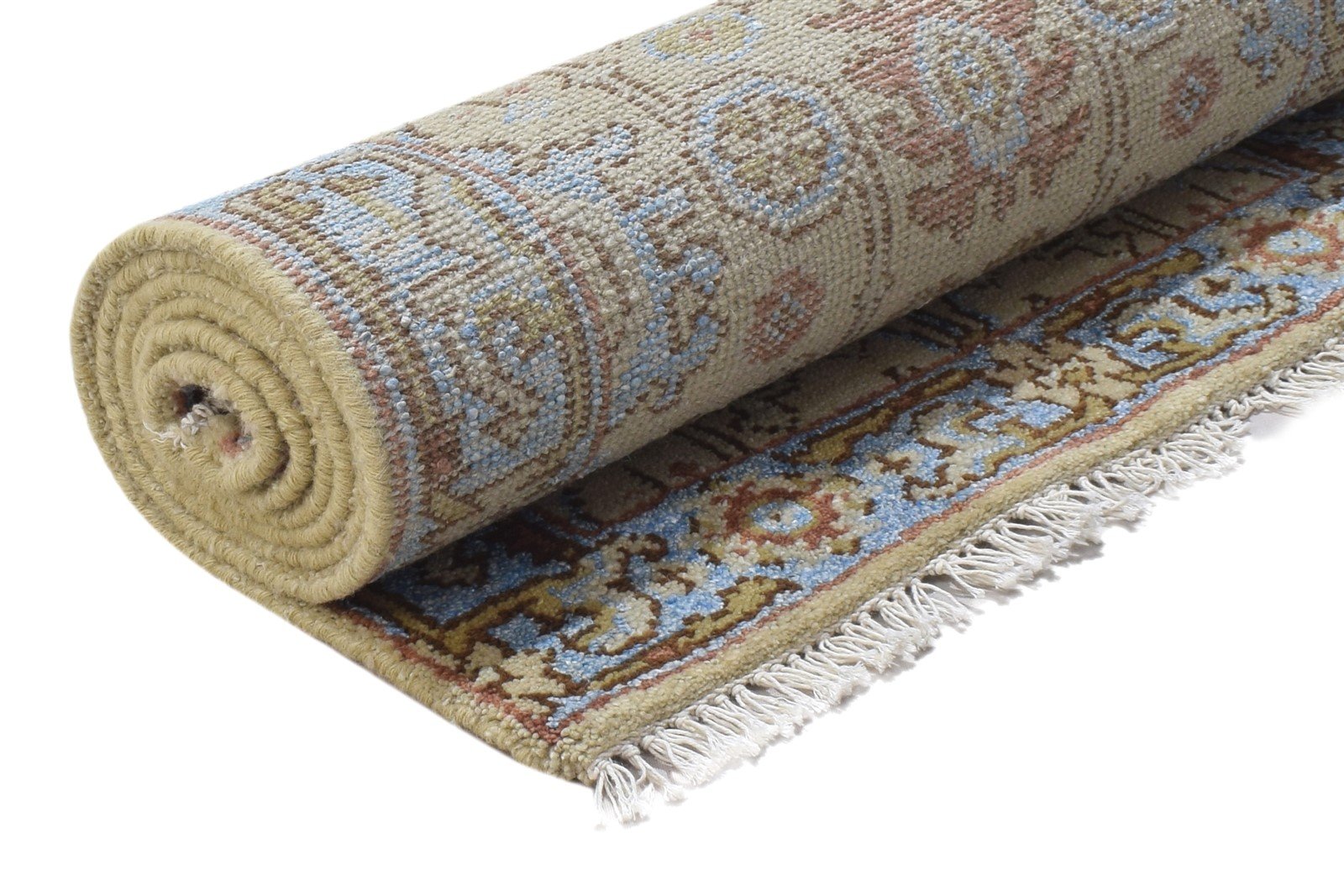 Wool Beige Rug 2'6 X 8' Persian Hand Knotted Oushak Oriental Small Runner 7864830689429