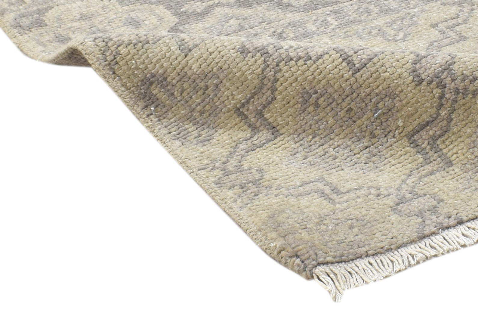 Wool Beige Rug 2' X 2' Modern Hand Knotted Bokhara Trellis Small Carpet 7864118608021