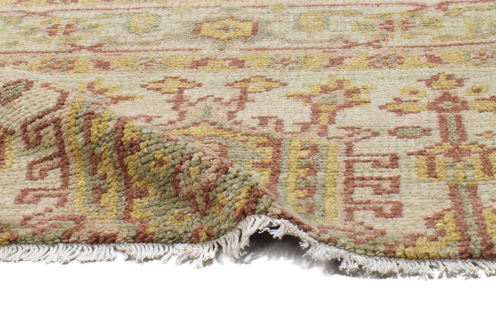Wool Beige Rug 2' X 2' Modern Hand Knotted Oushak Oriental Small Carpet 7864120869013