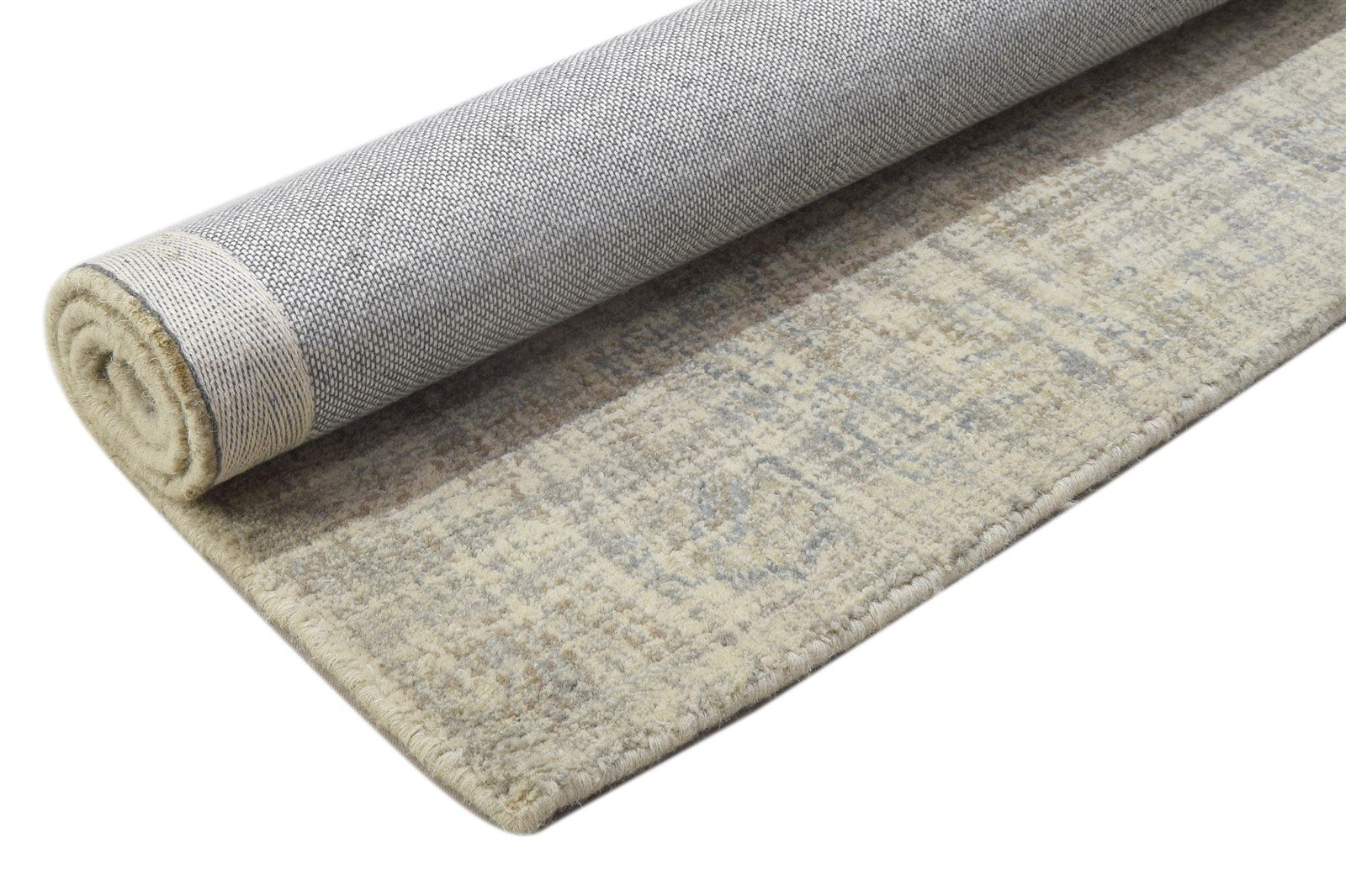 Wool Beige Rug 2' X 2' Modern Hand Tufted Scandinavian Solid Small Carpet 7864817877141