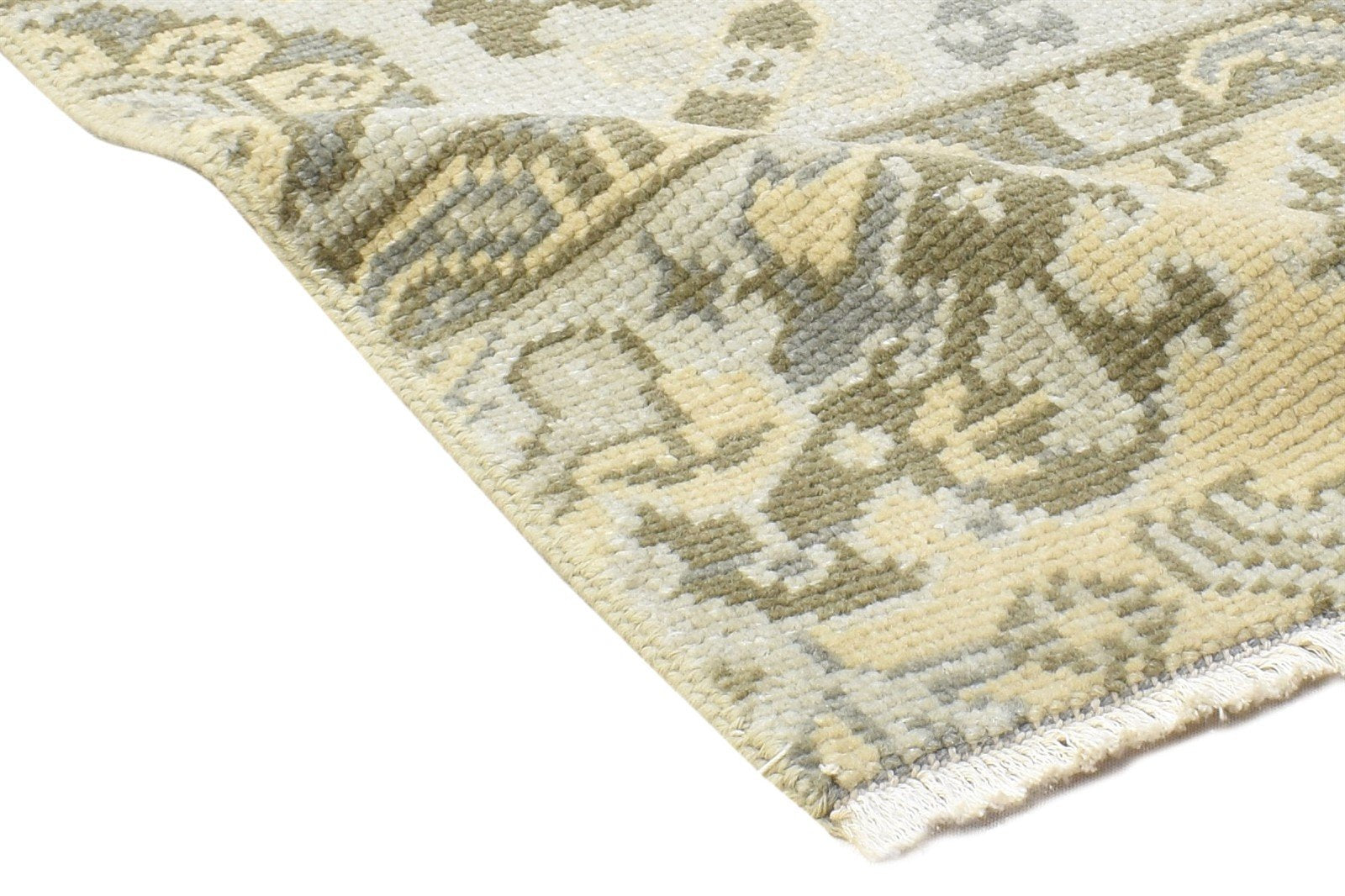 Wool Beige Rug 2' X 2' Persian Hand Knotted Kazak Oriental Small Carpet 7864121262229