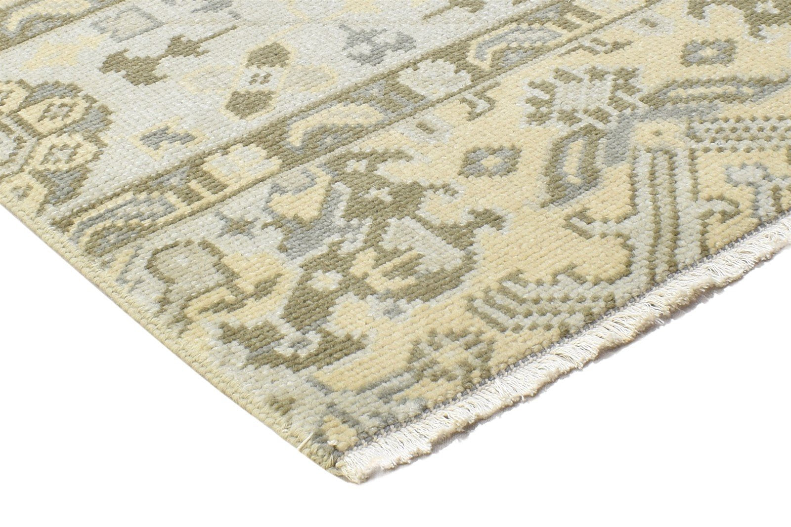Wool Beige Rug 2' X 2' Persian Hand Knotted Kazak Oriental Small Carpet 7864121262229