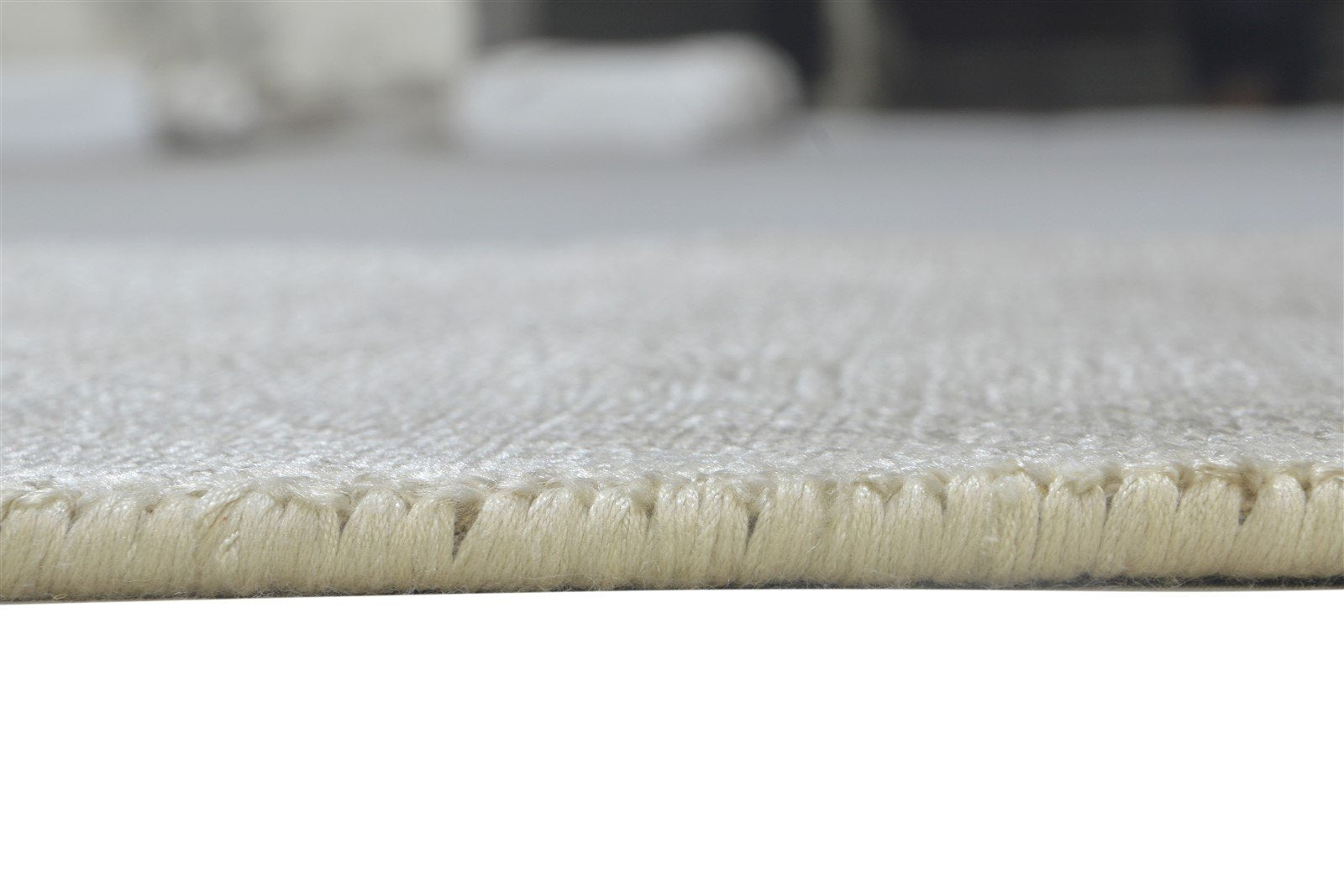 Wool Beige Rug 2' X 3' Modern Handloom Scandinavian Solid Small Carpet 7864316493973