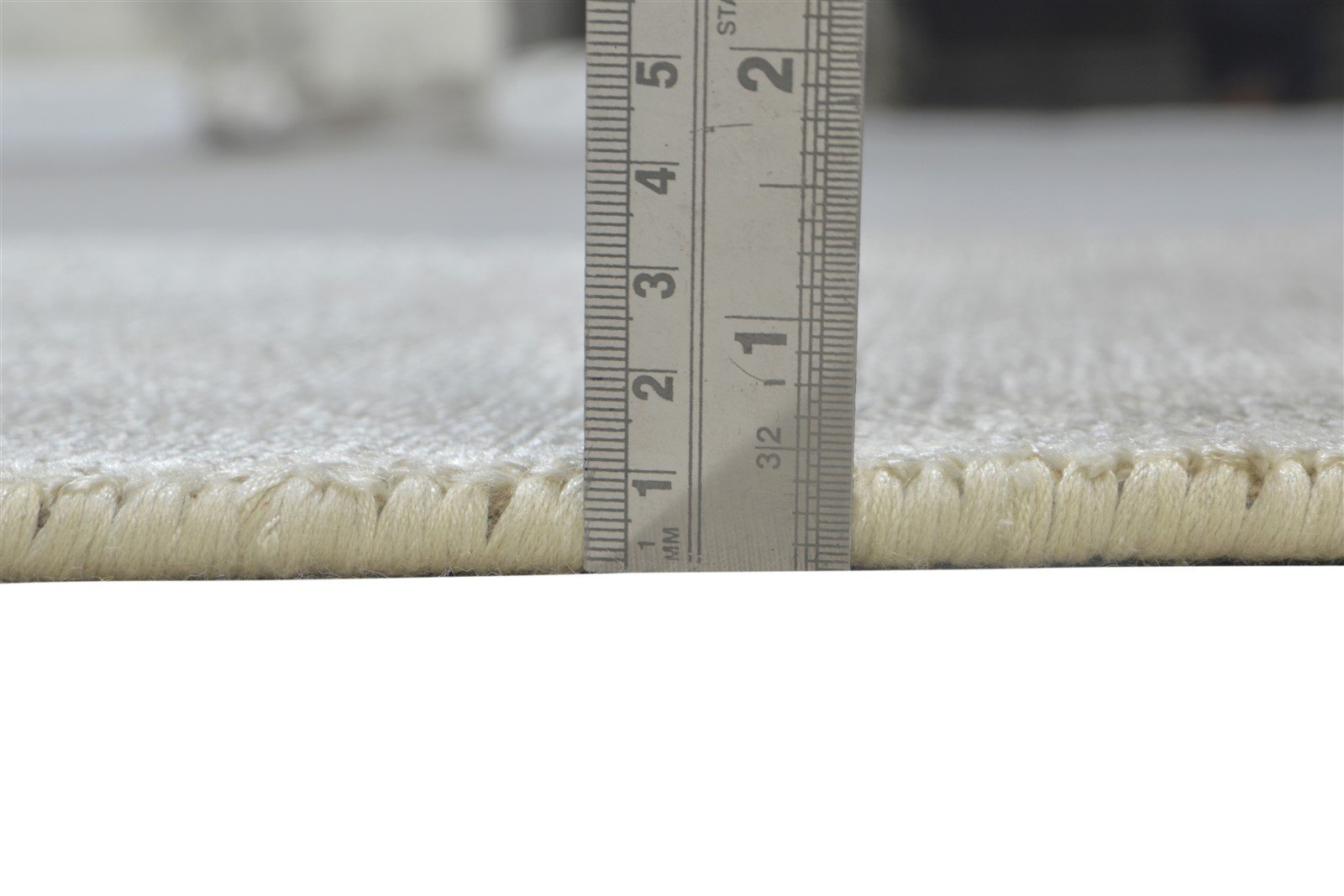 Wool Beige Rug 2' X 3' Modern Handloom Scandinavian Solid Small Carpet 7864316493973