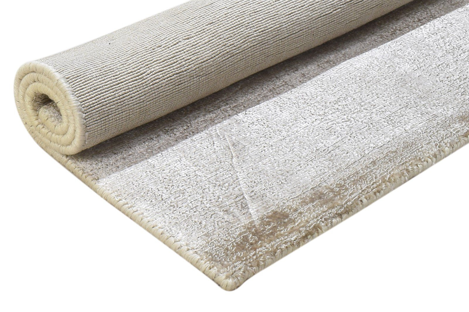 Wool Beige Rug 2' X 3' Modern Handloom Scandinavian Solid Small Carpet 7864316493973