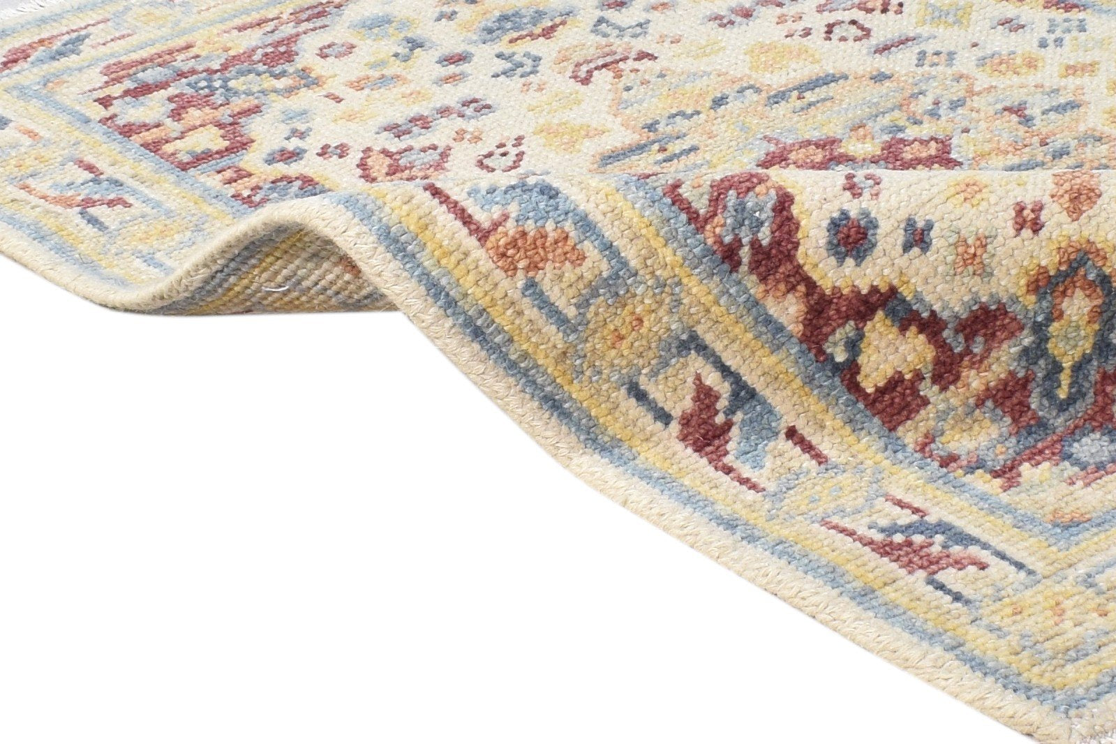 Wool Beige Rug 2' X 3' Persian Hand Knotted Heriz-Indian Medallion Small Carpet 7865143918741