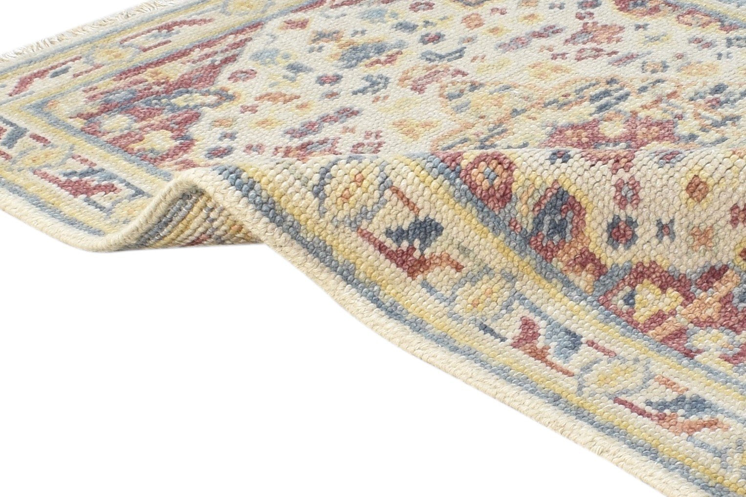 Wool Beige Rug 2' X 3' Persian Hand Knotted Heriz-Indian Medallion Small Carpet 7865144049813