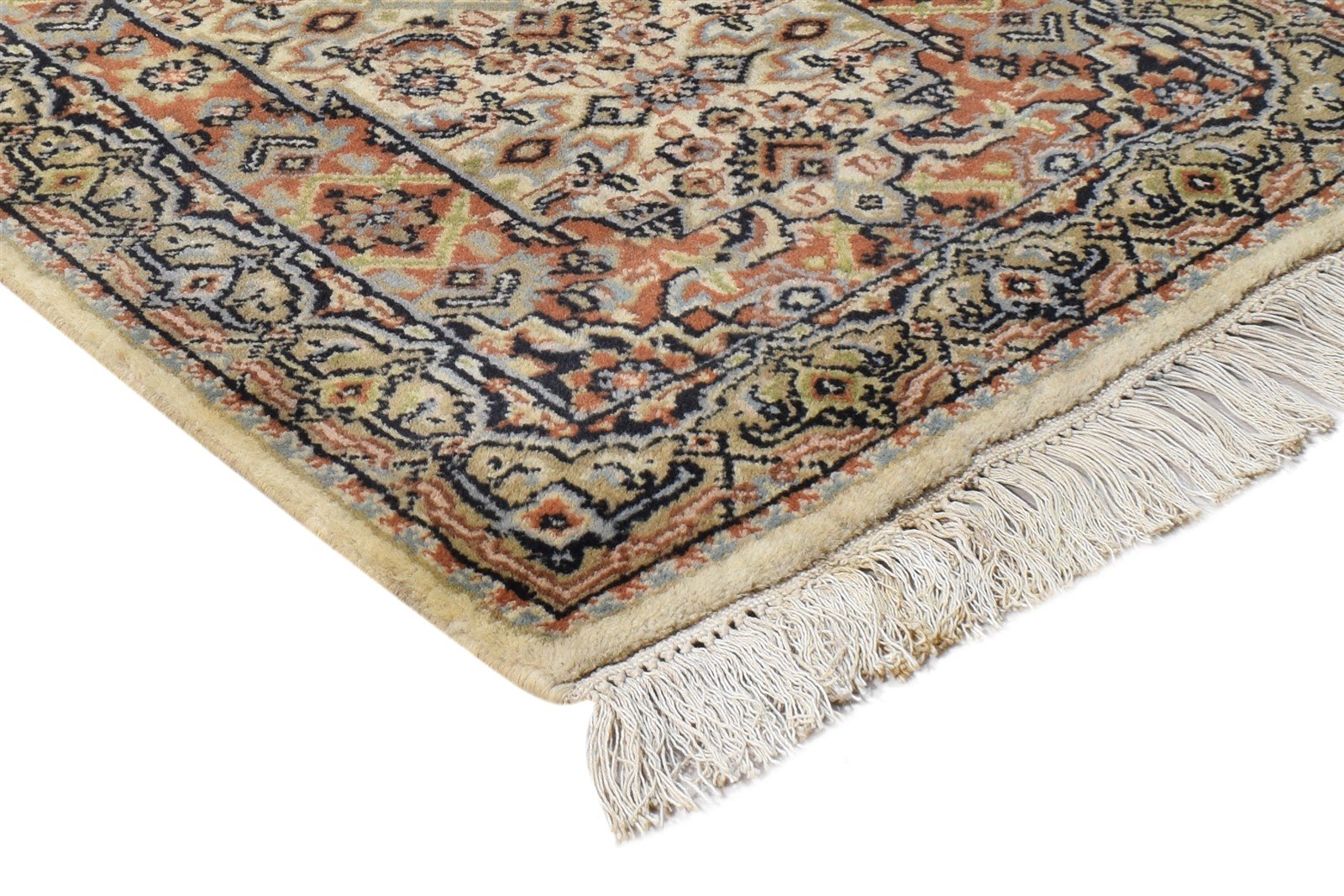 Wool Beige Rug 2' X 4' Persian Hand Knotted Serapi Oriental Small Carpet 7864674517141