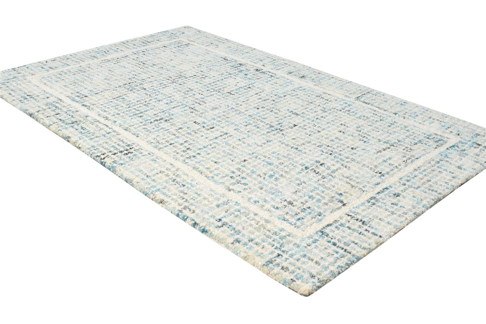 Wool Beige Rug 3' X 4' Modern Hand Tufted American Solid Small Carpet 7865179537557
