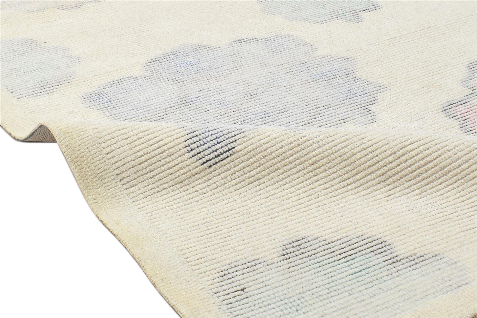Wool Beige Rug 3' X 5' Modern Hand Tufted French Floral Room Size Carpet 7864143085717