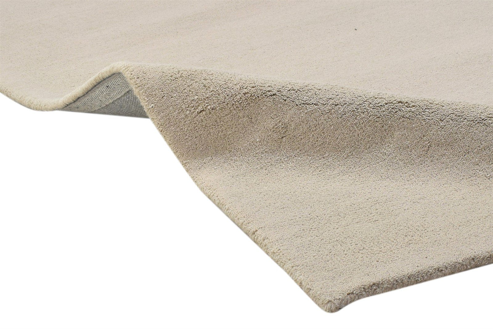 Wool Beige Rug 3' X 5' Modern Hand Tufted Scandinavian Solid Room Size Carpet 7864311382165